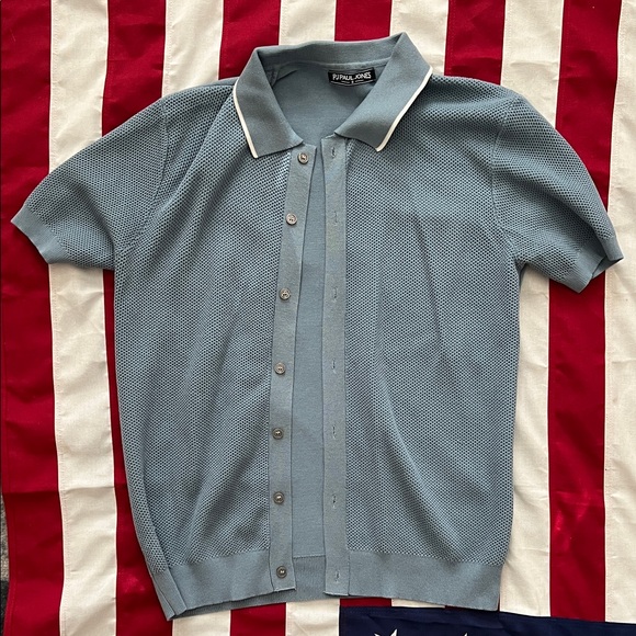 Paul Jones Other - Blue Short Sleeve Button-Up Polo Shirt